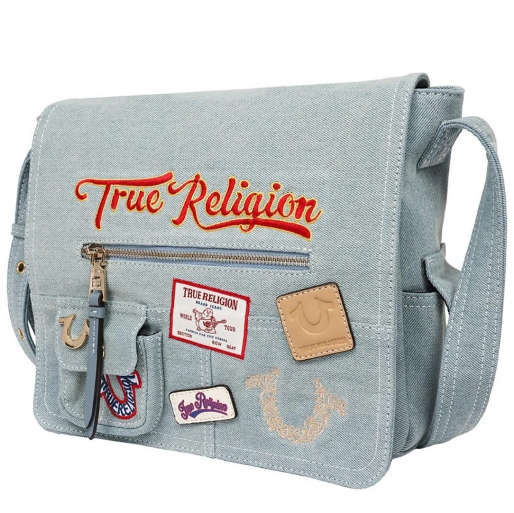 NEW True Religion Denim Messenger Handbag - Picture 4 of 6
